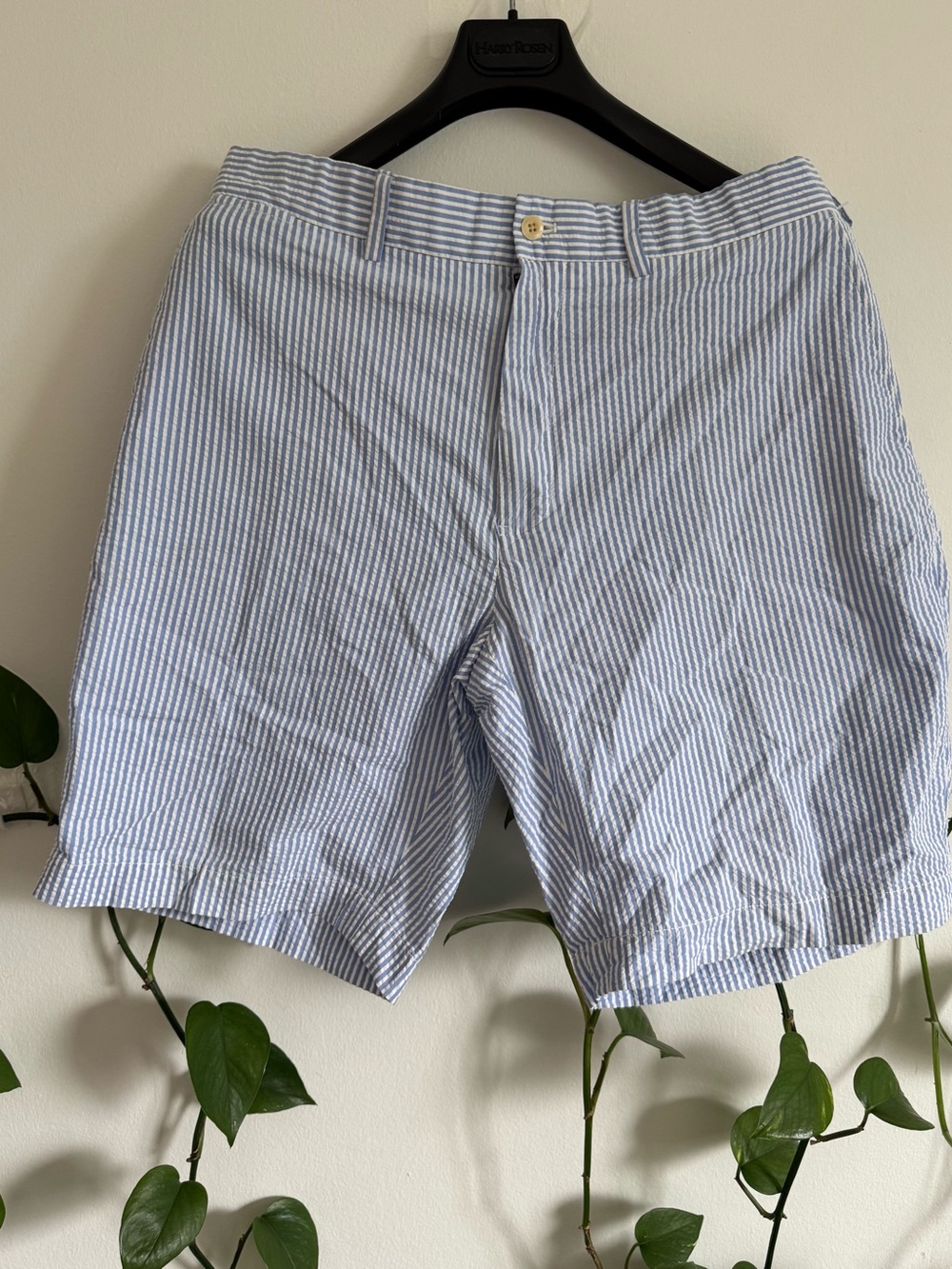 Polo by Ralph Lauren Blue & White Seersucker Golf /Casual Athletic Shorts